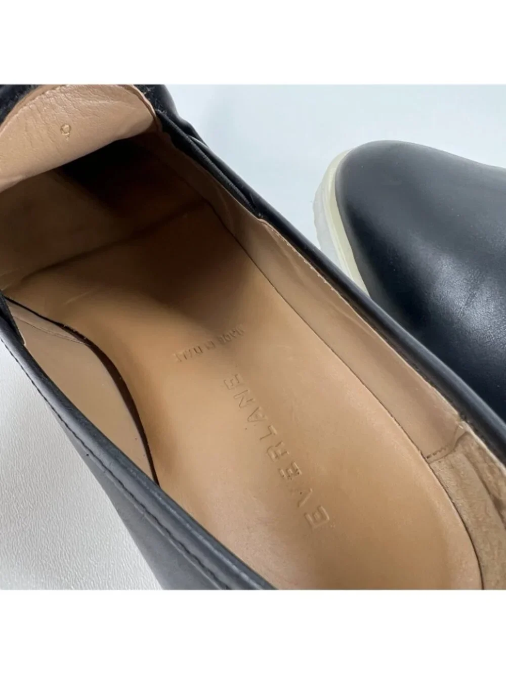 Everlane The Leather Street Shoe Loafer Womens 9 Slip On Sneakers Pointed Black - Picture 12 of 12